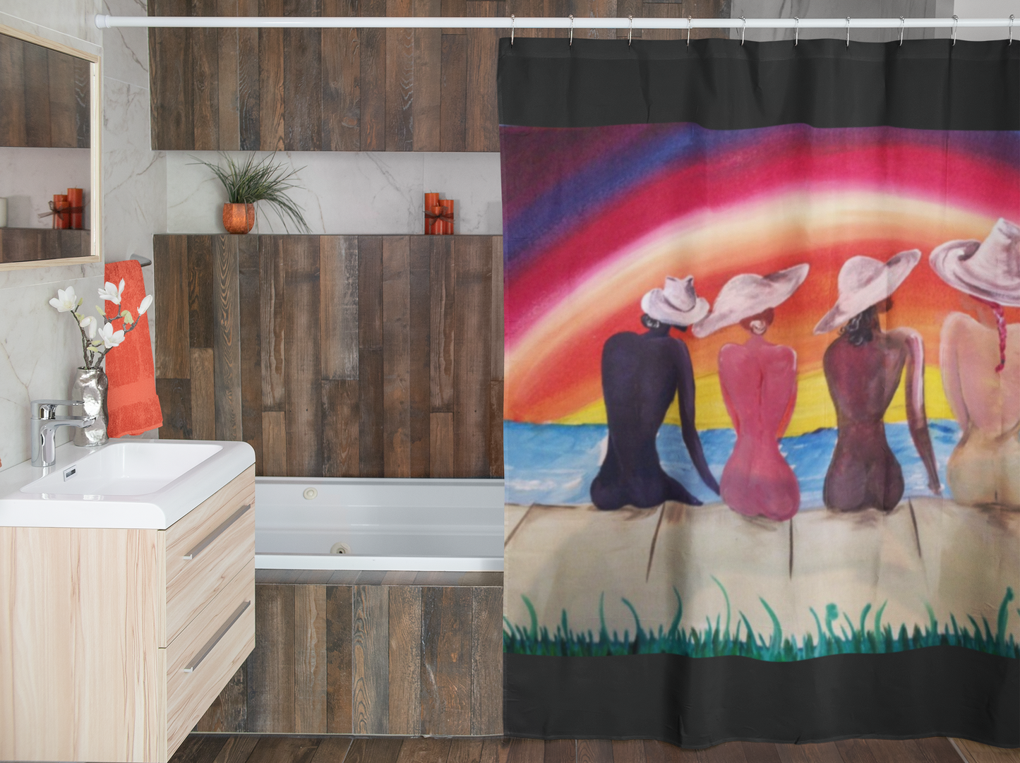Custom shower curtain